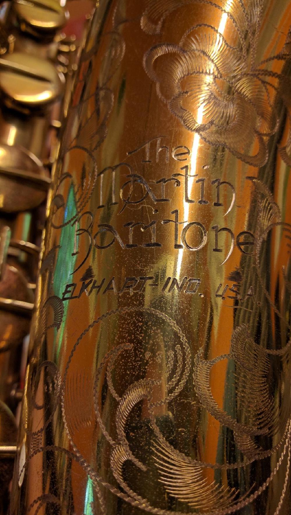 The Martin Baritone engraving.