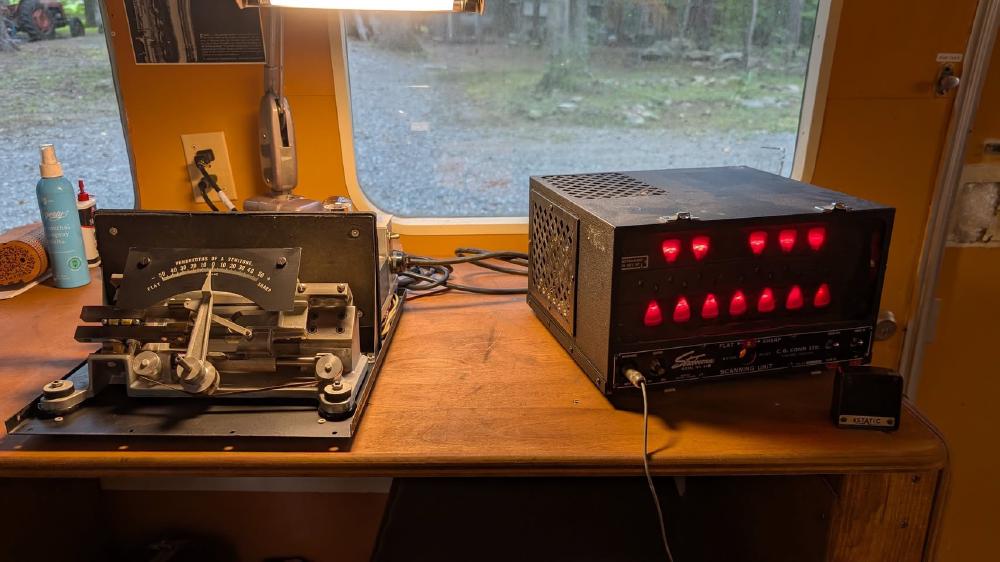 Fixing up an old StroboConn 12 wheel chromatic strobe tuner, thanks to the help of Scott Granlund.